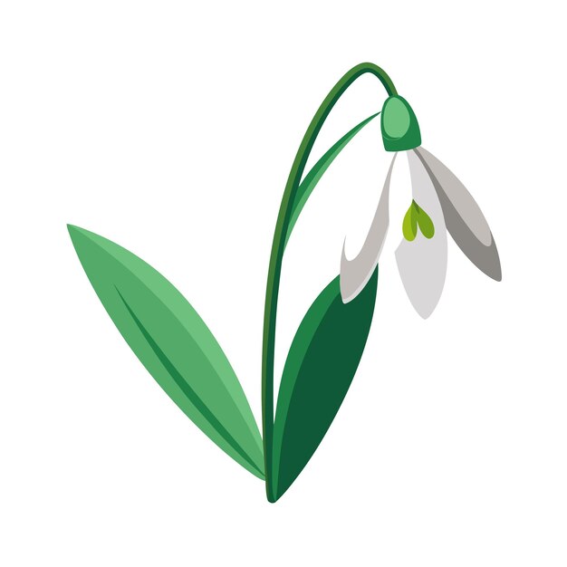 Una hermosa ilustración vectorial de estilo plano de flor