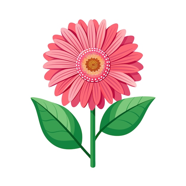 Una hermosa ilustración vectorial de estilo plano de flor
