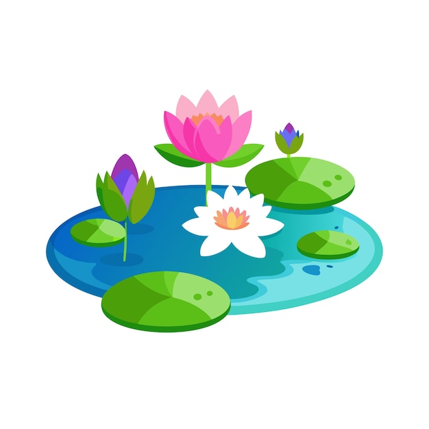 Una hermosa ilustración vectorial de estilo plano de flor