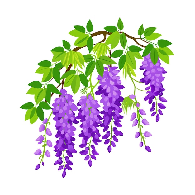 Una hermosa ilustración vectorial de estilo plano de flor