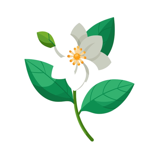 Una hermosa ilustración vectorial de estilo plano de flor