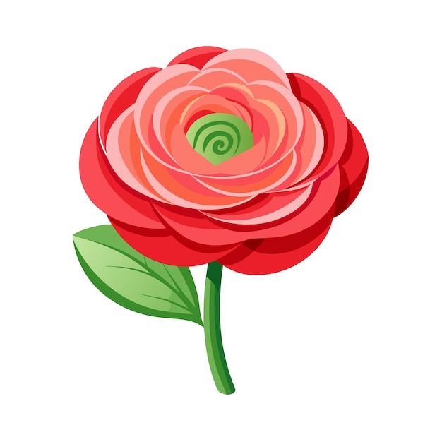Una hermosa ilustración vectorial de estilo plano de flor