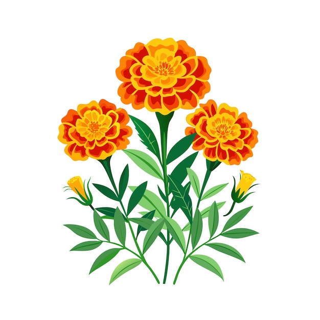 Una hermosa ilustración vectorial de estilo plano de flor