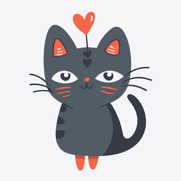 Hermosa ilustración vectorial de gato