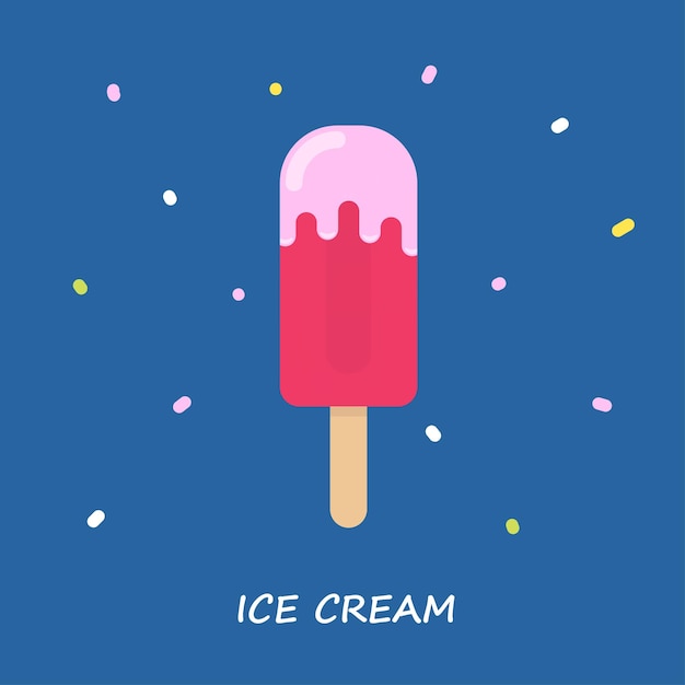 Hermosa ilustración vectorial de helado de sabor