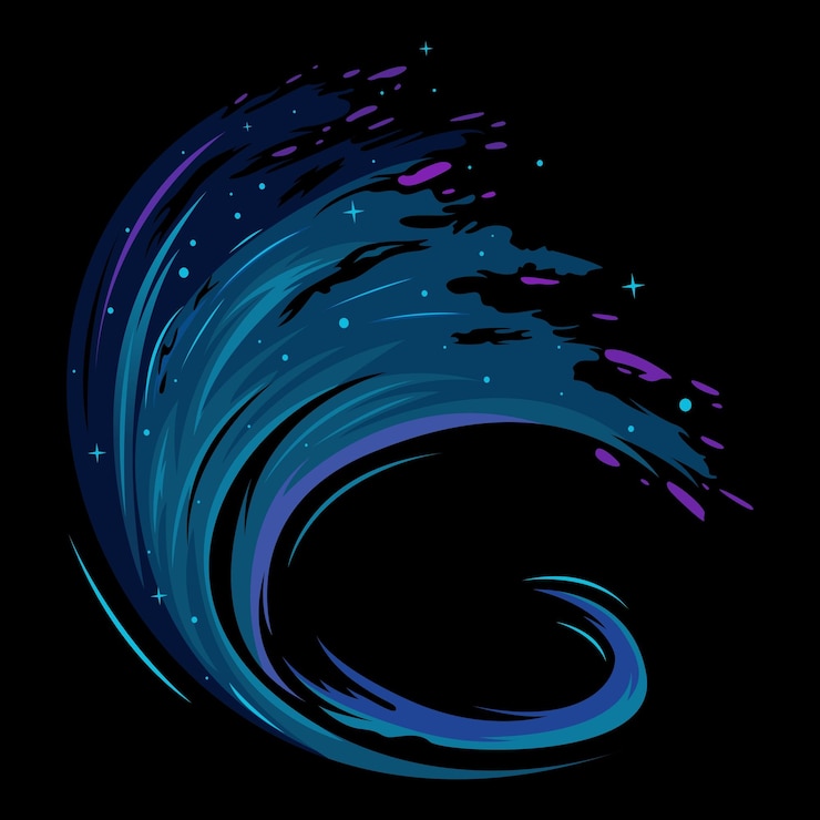 Vector una hermosa ilustración vectorial de ondas galácticas