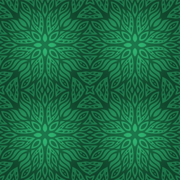 Hermosa ilustración vectorial con patrón transparente floral verde colorido abstracto