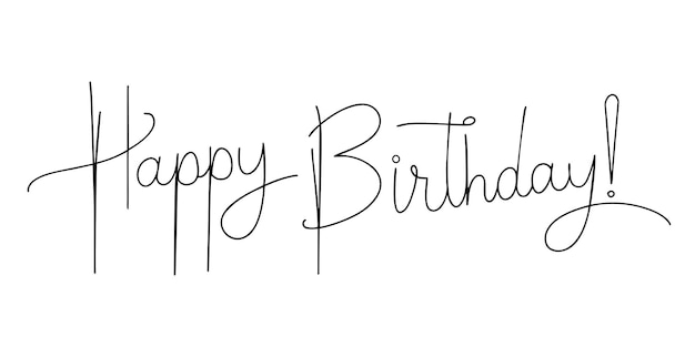 hermosa inscripción feliz cumpleaños en un fondo transparente