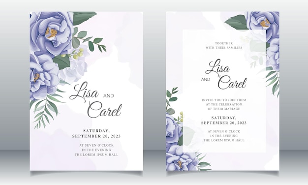 Hermosa invitación de boda con flores