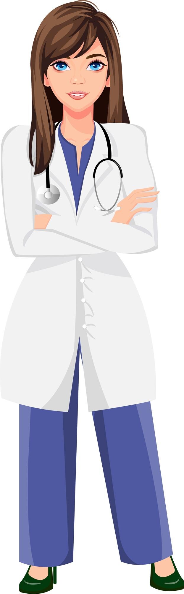 Vector hermosa joven doctora vector