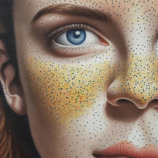 Vector una hermosa joven con un ojo creativo