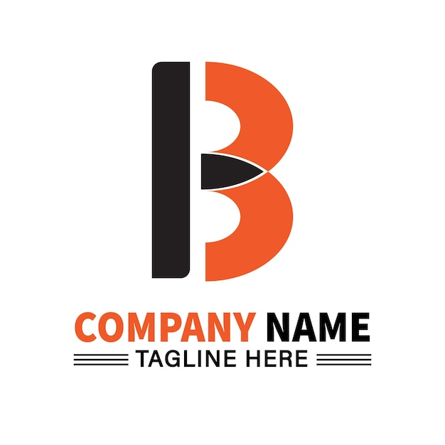 Hermosa letra mínima B diseño de logotipo Vector Eps