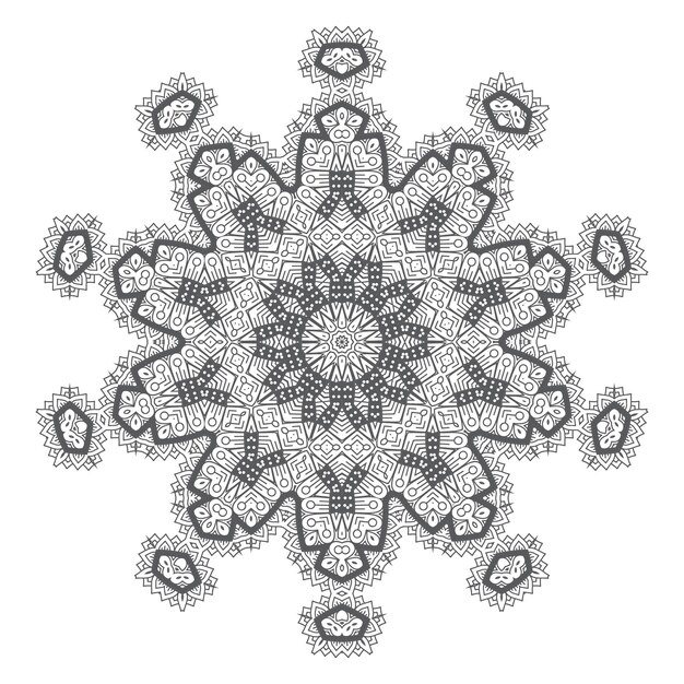 hermosa línea arte mandala vector