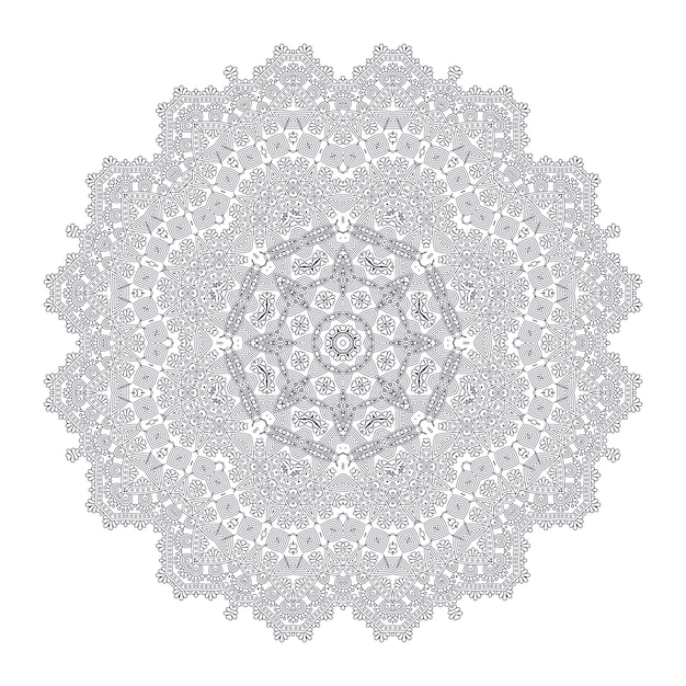 hermosa línea arte mandala vector