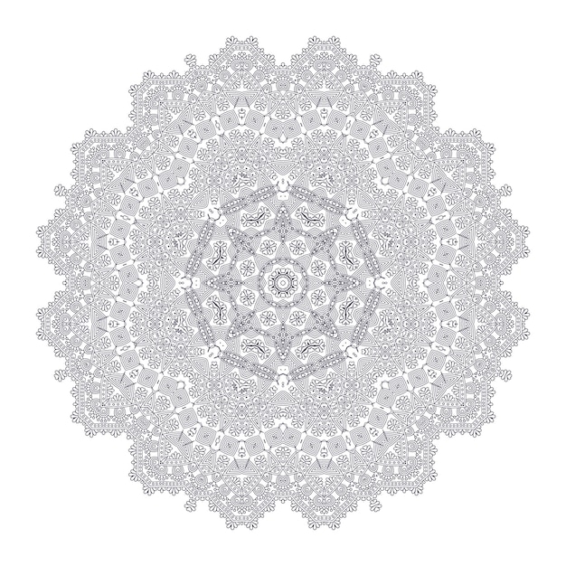 hermosa línea arte mandala vector