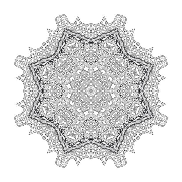 hermosa línea arte mandala vector