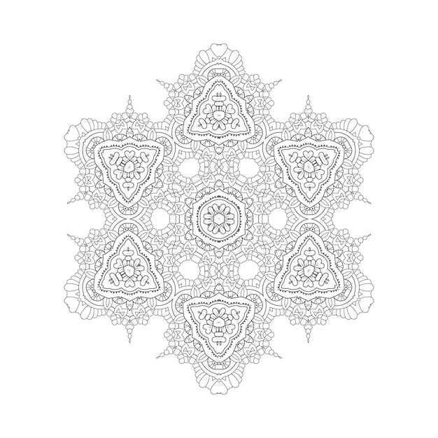 Hermosa línea arte mandala vector