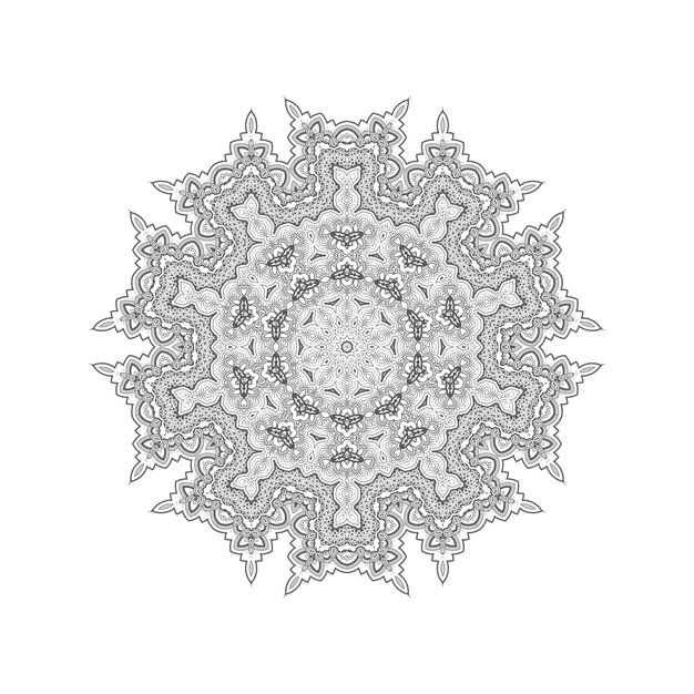 Hermosa línea arte mandala vector