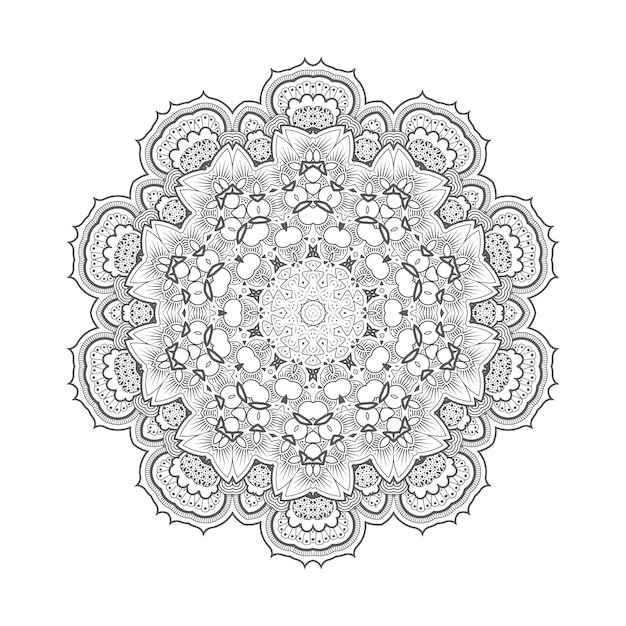 hermosa línea arte mandala vector