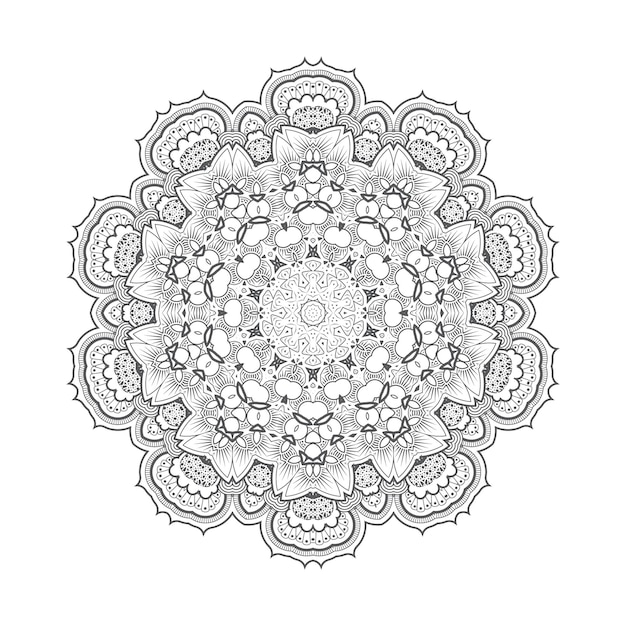 hermosa línea arte mandala vector