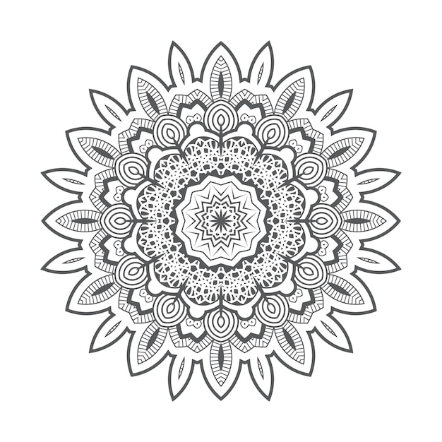 hermosa línea arte mandala vector