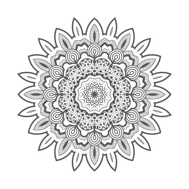 hermosa línea arte mandala vector