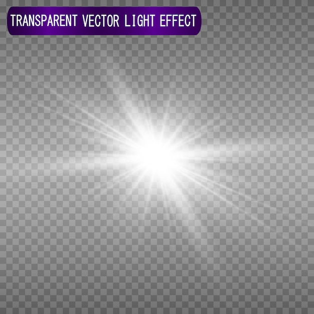 Vector hermosa luz blanca explota con una explosión transparente.