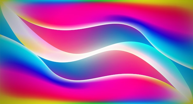 Hermosa luz fluida ondulada y degradado de arco iris Formas 3d líquidas de neón abstractas coloridas Plantilla de diseño de fondo futurista para papel tapiz banner cartel portada volante presentación publicidad