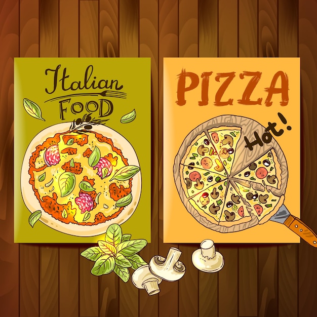 Vector hermosa mano drwan ilustración vectorial cocinar pizza para su diseño