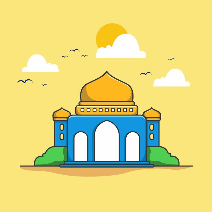 HERMOSA MEZQUITA, ILUSTRACIÓN VECTORIAL DE ICONOS