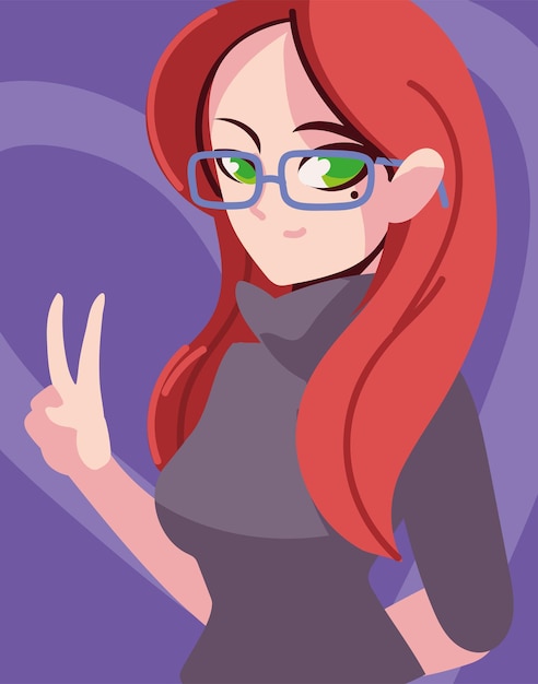 Hermosa mujer anime
