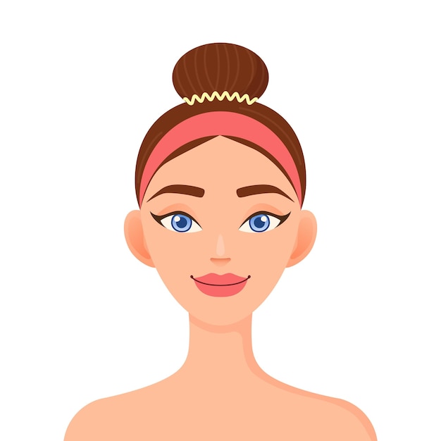 Vector hermosa mujer joven positiva personaje de dibujos animados ilustración vectorial colorido