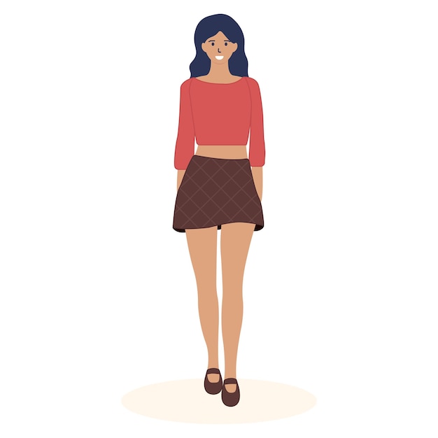 Vector hermosa mujer joven en un traje de verano vector ilustración aislada