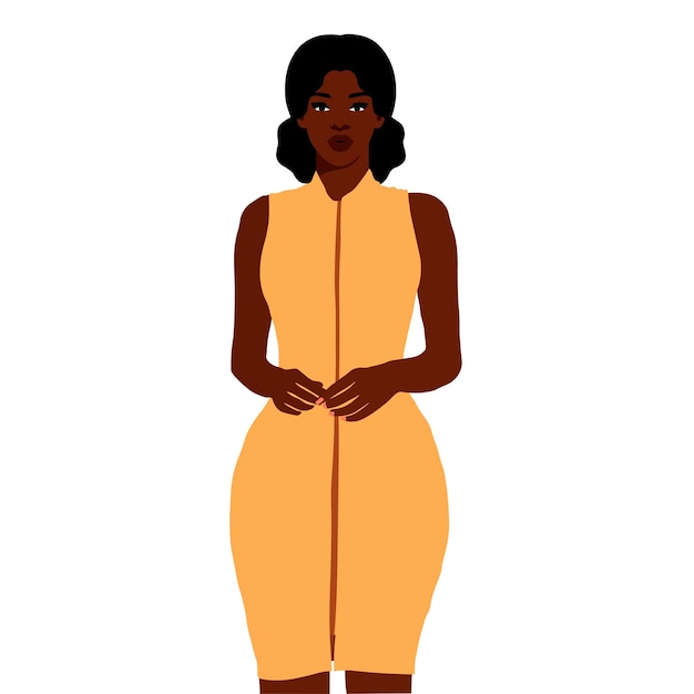Hermosa mujer negra en un elegante vector de estilo artístico