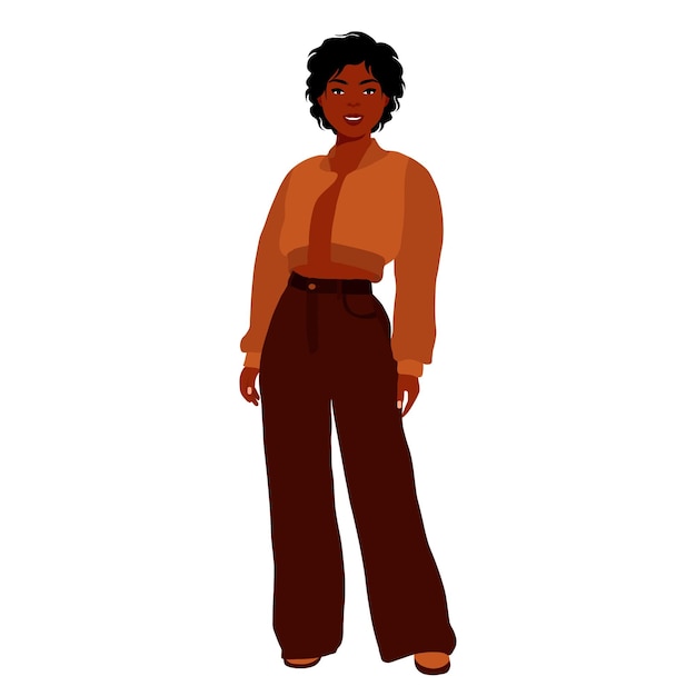 Hermosa mujer negra en un elegante vector de estilo artístico