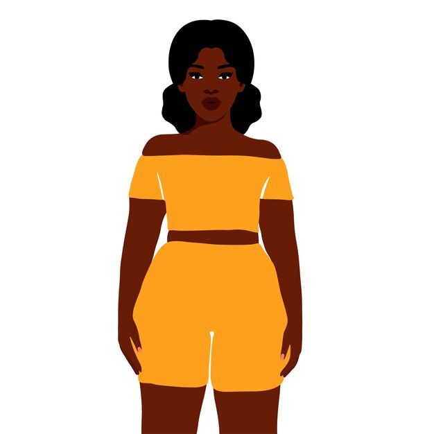 Hermosa mujer negra en un elegante vector de estilo artístico