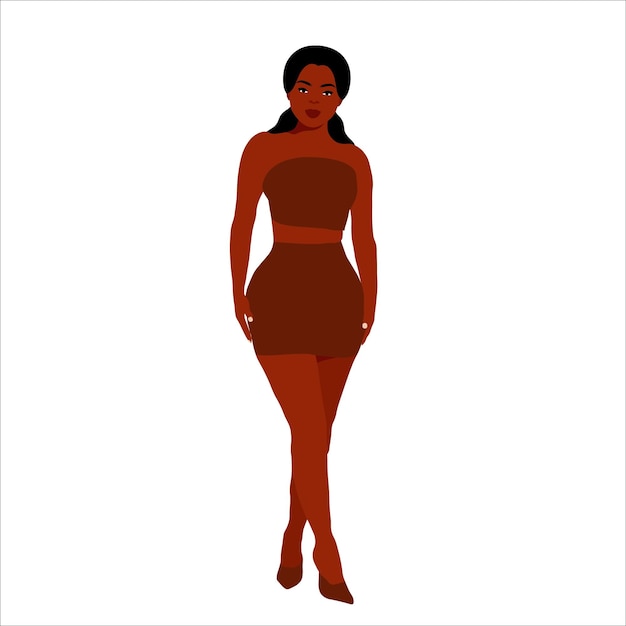 Hermosa mujer negra en vector de estilo de arte elegante