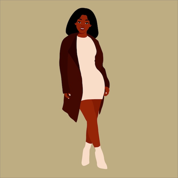 Hermosa mujer negra en vector de estilo de arte elegante