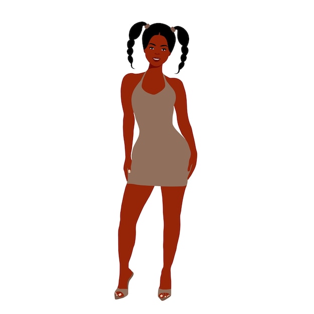 Hermosa mujer negra en vector de estilo de arte elegante