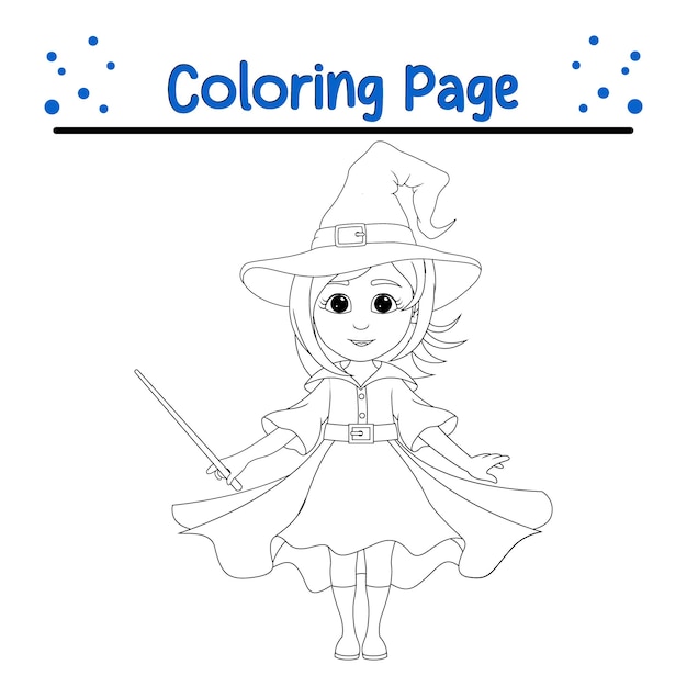 hermosa niña para colorear página de libro para niños