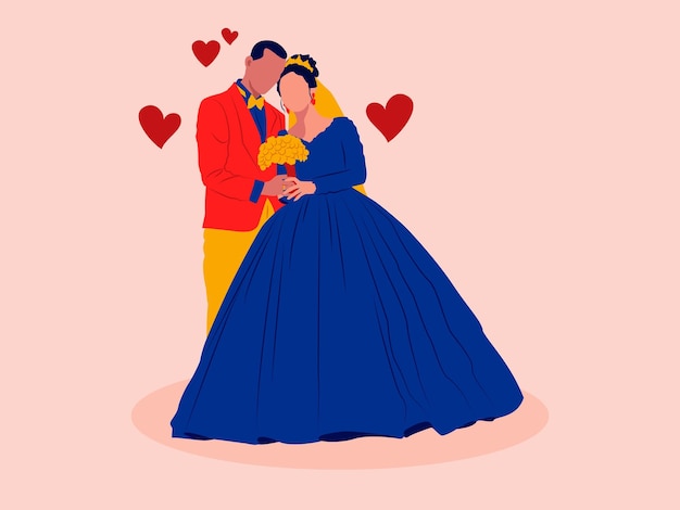 Una hermosa pareja de bodas