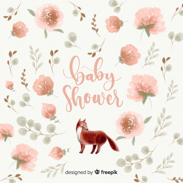 Hermosa plantilla de acuarela de baby shower