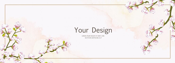 Hermosa plantilla de banner de flor de cerezo