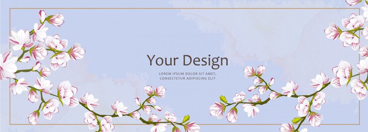 Hermosa plantilla de banner de flor de cerezo