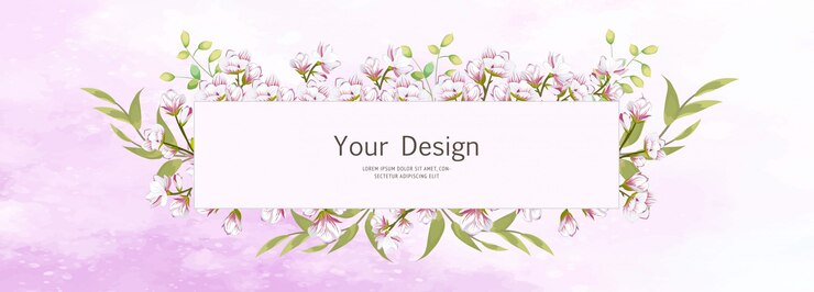 Hermosa plantilla de banner de flor de cerezo