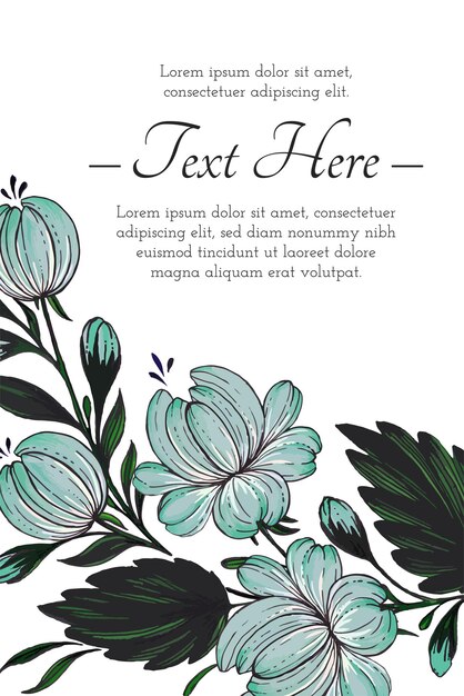 Hermosa plantilla de composición floral de acuarela de dibujo a mano