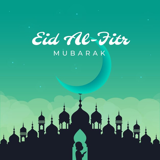 Hermosa plantilla de diseño de banner del festival eid al fitr