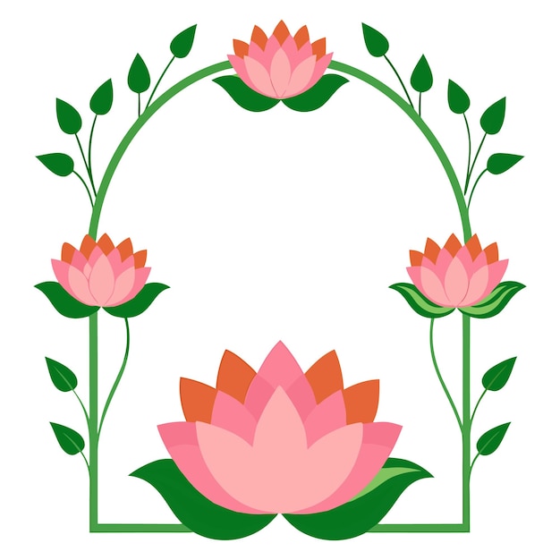 hermosa plantilla de flor de loto plantilla de marco de borde