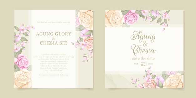 hermosa plantilla de invitación de boda