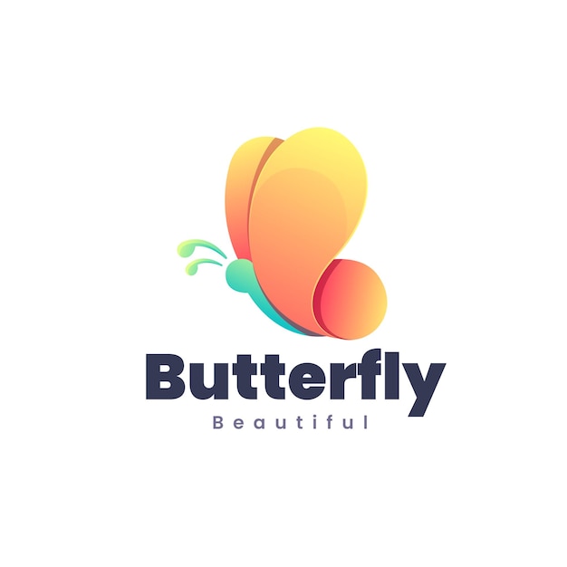 La hermosa plantilla del logotipo de la mariposa